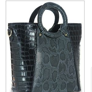 Snakeskin Print Tote Handbag